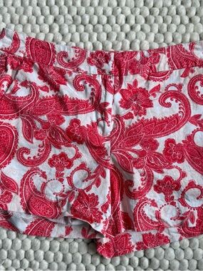 Women’s Kenji Coral/White Paisley Shorts Sz 6 Lightweight Summer Style